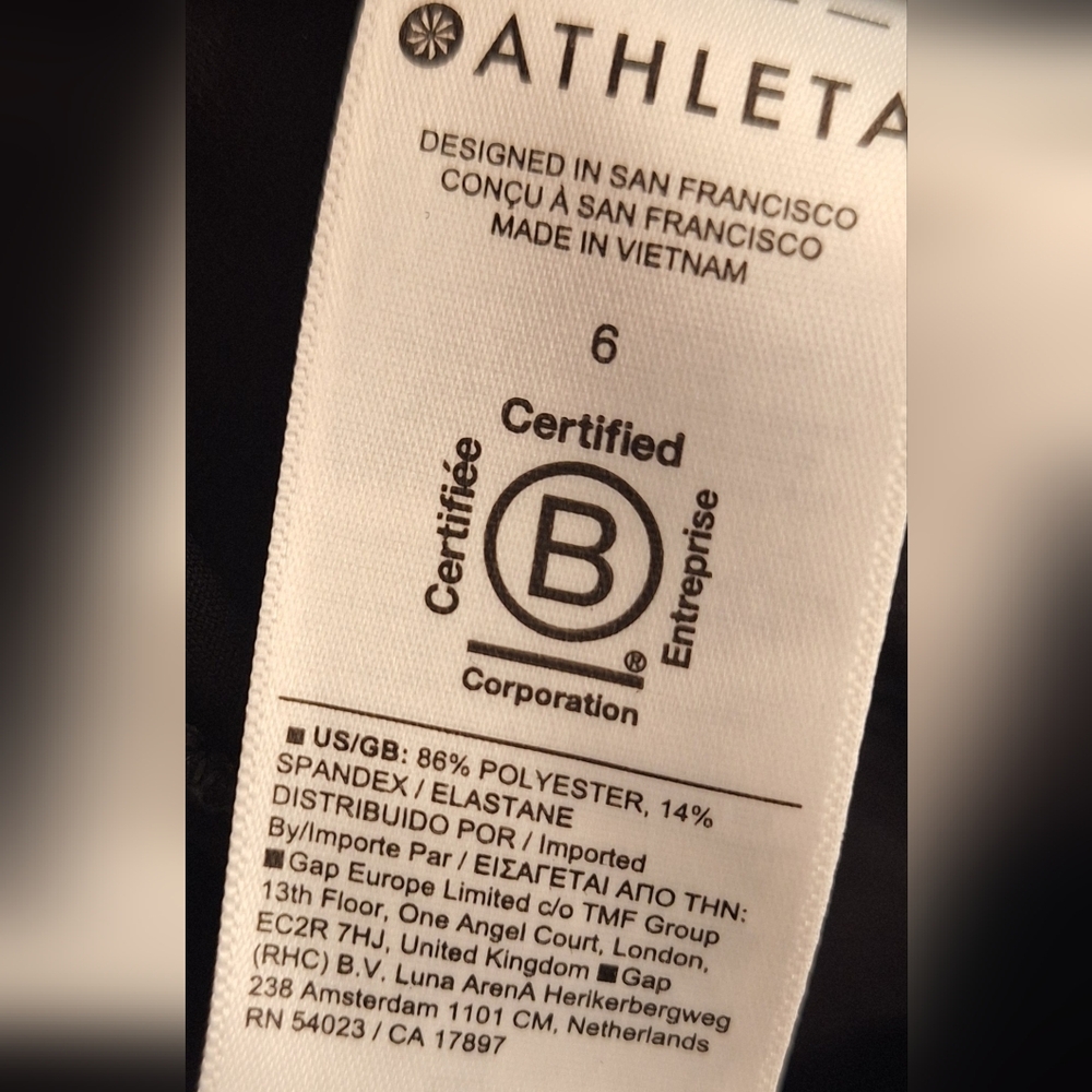 Athleta Endless High Rise Pants Womens 6 Black Straight Leg Pull On - Picture 3 of 7